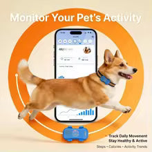 GPS Pet Tracker 4G for Dogs & Cats Built-in SIM with Real-Time Tracking, WiFi Home Positioning, IP67 Waterproof